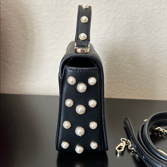 Kate Spade Serrano Place Pearl Maisie Crossbody Black Pebble Leather Pearl Studs - Picture 4 of 17